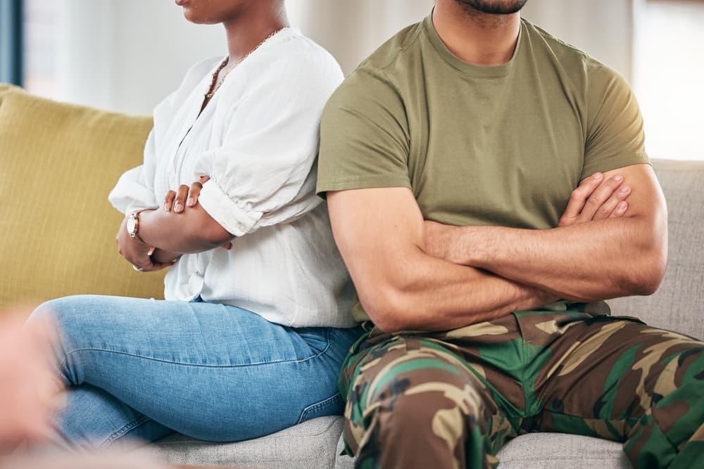 A military man divorcing from his wife